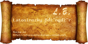 Latosinszky Böngér névjegykártya